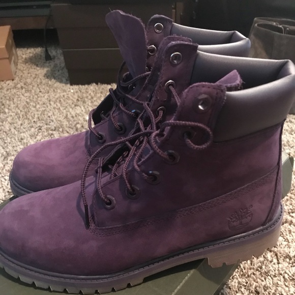 purple timberlands womens size 8